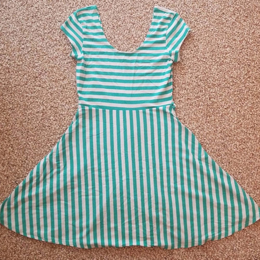 Striped Skater Skirt Dress